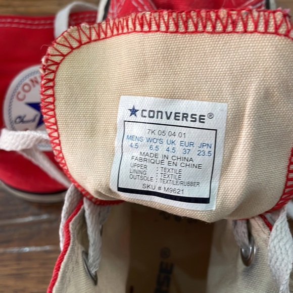Red Chuck Taylor Converse All Stars High Tops - Picture 5 of 6